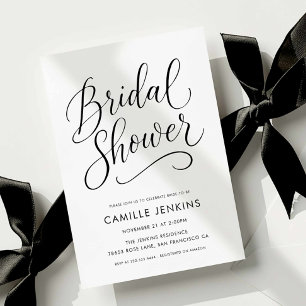 Modern Elegant Script Bruids Douche Uitnodiging