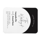 modern elegant script bruiloft met zwarte en witte magneet (Horizontaal)