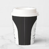 modern elegant script bruiloft met zwarte en witte papieren bekers (Rechts)