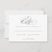Modern Elegant Script Classic Wedding RSVP Kaart (Voorkant)