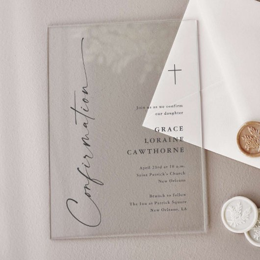 Modern Elegant Script Confirmation Acryl Uitnodigingen