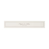 Modern elegant script Cream Brown Wedding Uitnodigingen Wikkel (Vlak)