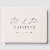 Modern Elegant Script Cream Photo Wedding Gastenboek (Voorkant)