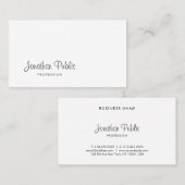 Modern elegant script Creative Design Classy Plain Visitekaartje (Voorkant / Achterkant)