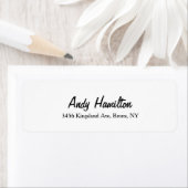 Modern Elegant Script Creative Plain Zwart Wit Etiket (Insitu)