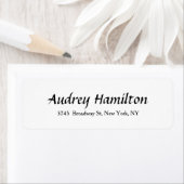 Modern Elegant Script Creative Plain Zwart Wit Etiket (Insitu)