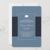 Modern | Elegant Script Dusty Blue 1 Photo Afstude Aankondiging (Achterkant)