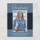 Modern | Elegant Script Dusty Blue 1 Photo Afstude Briefkaart (Voorkant)