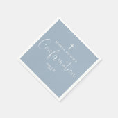 Modern Elegant Script Dusty Blue bevestiging Servet (Hoek)