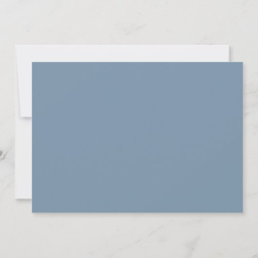 Modern Elegant Script Dusty Blue Save The Date (Achterkant)