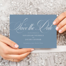 Modern Elegant Script Dusty Blue