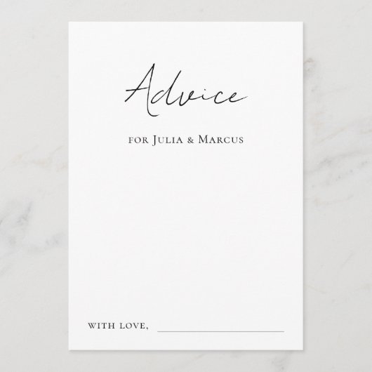 Modern Elegant Script Eenvoudig Minimal Plain Brui Advieskaart (Voorkant)