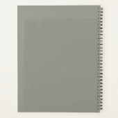 Modern Elegant Script Evergreen Fog Monogram Planner (Achterkant)