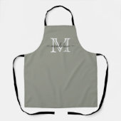Modern Elegant Script Evergreen Fog Monogram Schort (Voorkant)