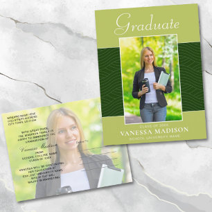 Modern   Elegant Script Forest Olive Green 2 Foto Briefkaart