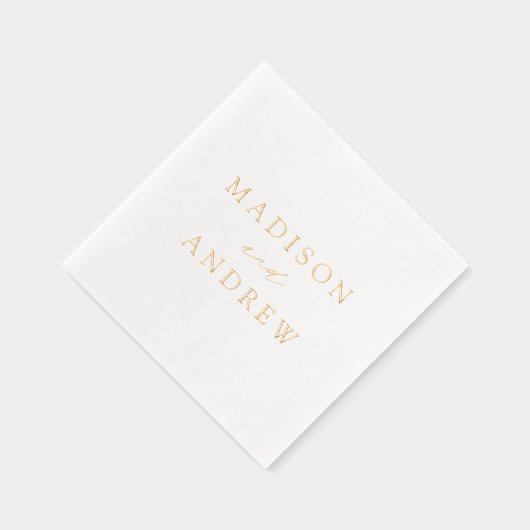 Modern Elegant Script gepersonaliseerde bruiloft Folie Servetten (Rechts)