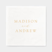 Modern Elegant Script gepersonaliseerde bruiloft Folie Servetten (Voorkant)