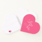 Modern Elegant Script gepersonaliseerde roze liefd Notitieboek (Binnen)