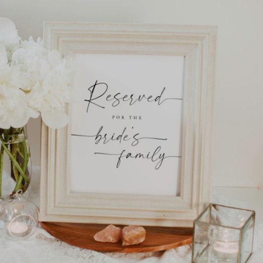 Modern elegant script gereserveerd voor bruiloft t poster
