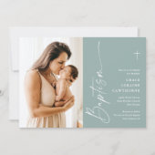 Modern Elegant Script Geslacht Neutraal Fotodoop Kaart (Voorkant)