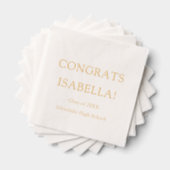 Modern Elegant Script Gold Congrats Afstuderen Folie Servetten (Insitu (Gestapeld))