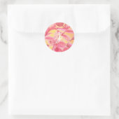 Modern Elegant Script Goud Roze Monogram Sjabloon Ronde Sticker (Tas)