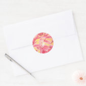 Modern Elegant Script Goud Roze Monogram Sjabloon Ronde Sticker (Envelop)