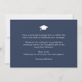 Modern Elegant Script Gradient Navy 3 Foto Afstude Bedankkaart (Achterkant)