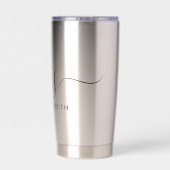 Modern Elegant Script Initiaal Monogram Geïsoleerde Drinkbeker (Achterkant)