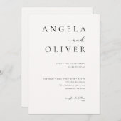 Modern Elegant Script Ivory Minimalist Wedding Kaart (Voorkant / Achterkant)