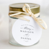 Modern Elegant Script Klassieke bruiloft Bedankjes Labels