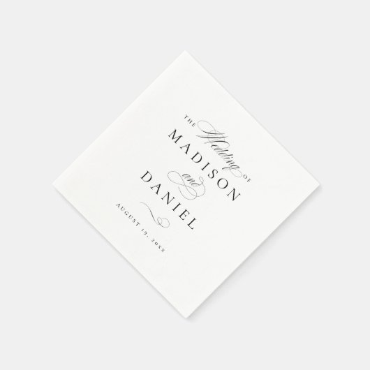 Modern Elegant Script Klassieke bruiloft Servet (Hoek)