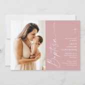 Modern Elegant Script Meisjes Fotodoop Kaart (Voorkant)