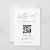 Modern elegant script met QR-code RSVP Kaartje (Voorkant)
