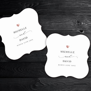 Modern Elegant Script Minimal Gold Wedding Favor Kartonnen Onderzetters