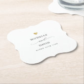Modern Elegant Script Minimal Gold Wedding Favor Kartonnen Onderzetters (Gekanteld)