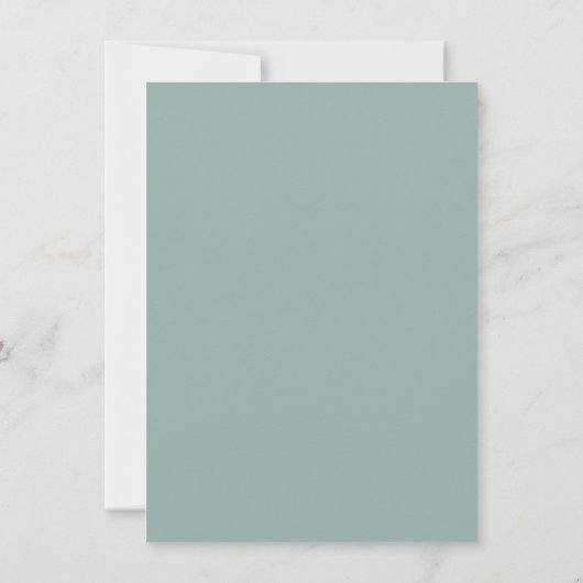 Modern Elegant Script Minimale Sage Groene Doop Bedankkaart (Achterkant)
