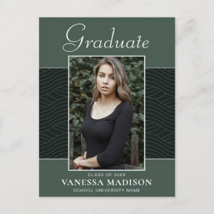 Modern   Elegant Script Mint Green 1 Photo Afstude Briefkaart