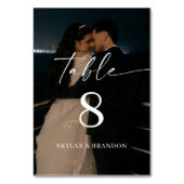 Modern Elegant Script Modern Photo Wedding Kaart (Achterkant)