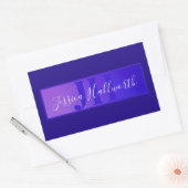 Modern Elegant Script Naam & Monogram Ombre Paarse Rechthoekige Sticker (Envelop)