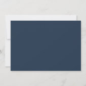 Modern Elegant Script Navy Blue Save The Date (Achterkant)