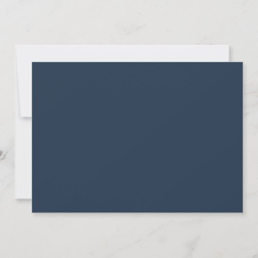 Modern Elegant Script Navy Blue Save The Date (Achterkant)