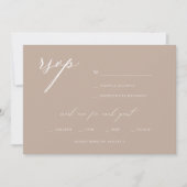 Modern Elegant Script Olive Wedding RSVP Kaart (Voorkant)