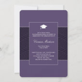 Modern | Elegant Script Paars Violet 1 Foto Afstud Aankondiging (Achterkant)