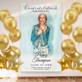 Modern Elegant Script Photo Afstuderen Spandoek