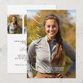 Modern Elegant Script Photo Graduation Aankondiging (Voorkant / Achterkant)