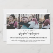 Modern Elegant Script Photo High School Afstuderen Aankondiging (Achterkant)