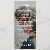 Modern Elegant Script Photo Wedding Menu (Voorkant)