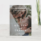 Modern Elegant Script Photo Wedding Programma (Voorkant)