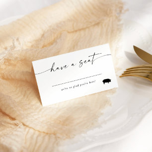 Modern Elegant Script Place Card Pork Optie